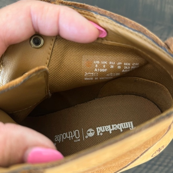 Timberland Glancy Field Ankle Boots 3.5” Heels Leather Lace Up in Wheat Nubuck - Picture 15 of 16